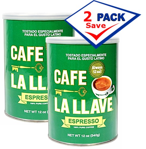 La Llave Espresso Cuban Coffee Can 10 Oz Pack of 2